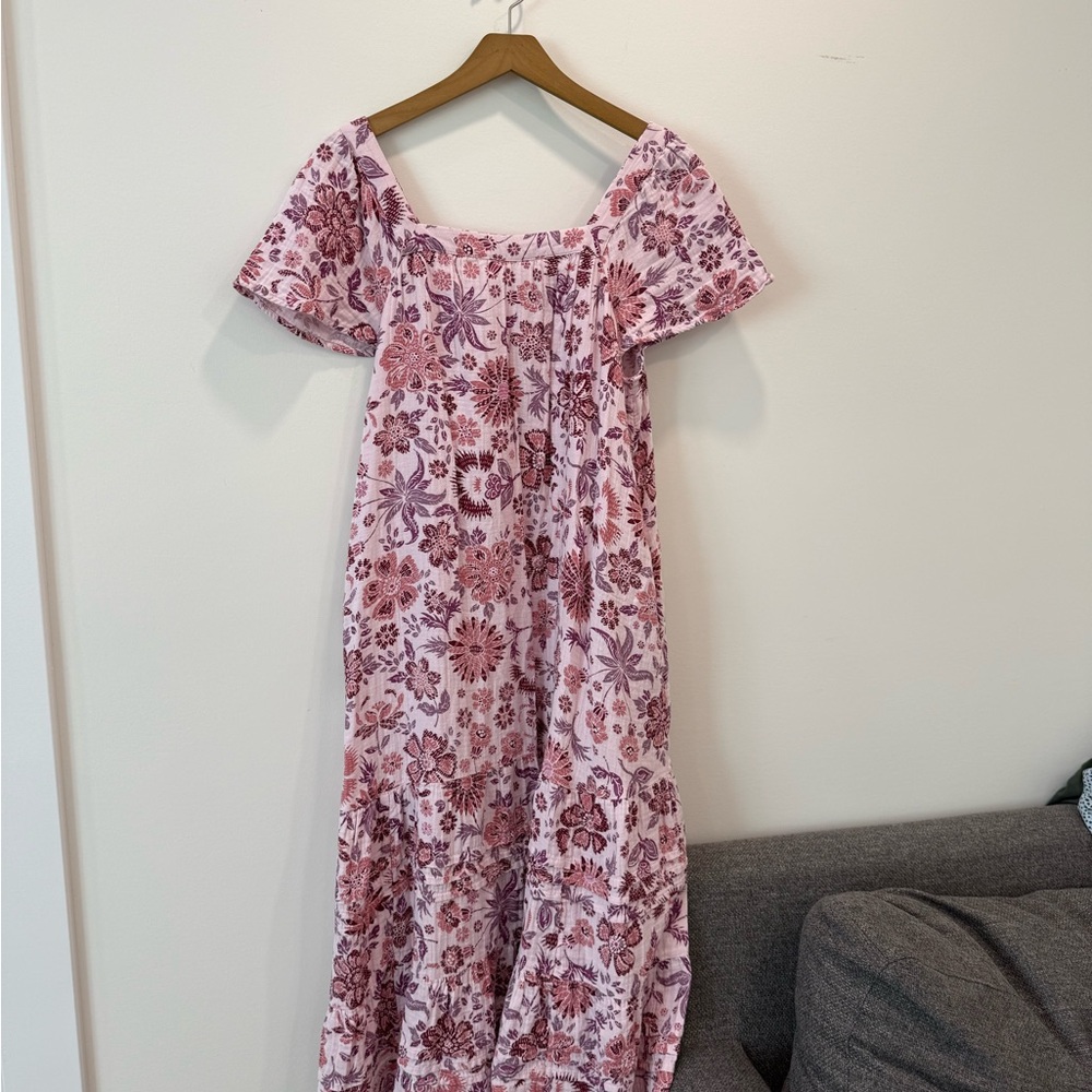 Sonoma Pink and Purple Floral Maxi Dress